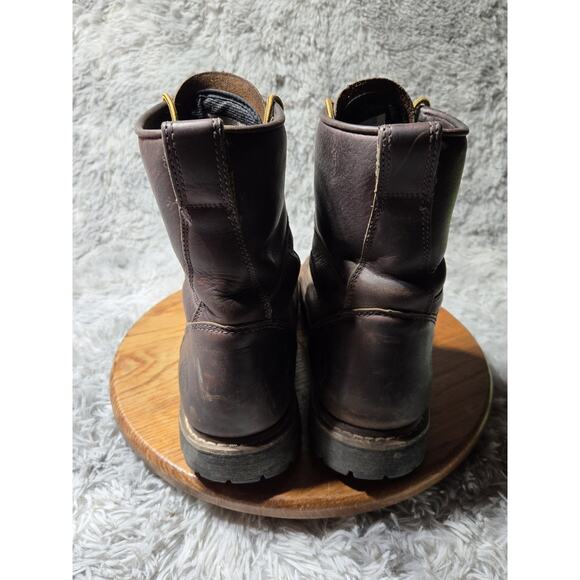 Mens Size 13M Waterproof Oil Resistant GEORGIA BOOT Work Boot Brown Lace Up - Picture 4 of 11